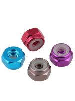 [DE69] ไนลอนใส่ Locknuts อลูมิเนียมอัลลอยด์หกเหลี่ยม Hex Nut M2 M3 M4 M5หลายสี