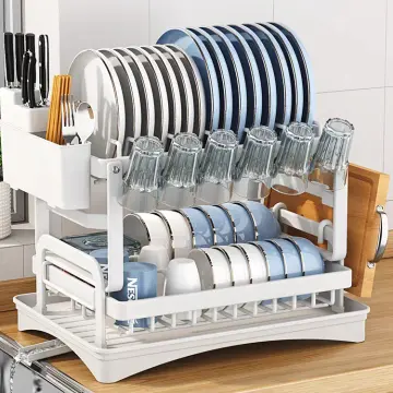 Rust Proof Dish Drying Rack with Plastic Drainboard and Utensil Holder -  China Dish Rack and Dish Drying Rack price