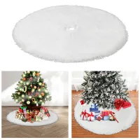 1Pcs White Skirt Plush Faux Fur Carpet Xmas Floor Mat Ornaments Wedding Birthday New Year