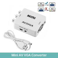 1080P Konverter Video Mini RCA AV Ke VGA Konverter Video Konverter dengan 3.5Mm Audio AV2VGA / CVBS Audio Ke PC HD Komputer Ke TV