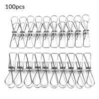 100pcs Stainless Steel Clothes Peg Elastic Clip for Laundry Home Multi-Purpose Quilt Pin Tool