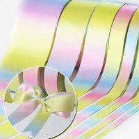 20219131925385075mm (5Yardlot) Gradient Colors Rainbow Printed Grosgrain Ribbon Headwear Hair Bow Diy Party Decor Ribbon