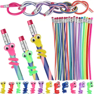 20PCS Fun Pencils For Kids Bulk Colorful Bendy Flexible Funny