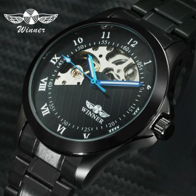 WINNER Military Watch Men Luxury Watches Mens 2020 Automatic Clocks Full Steel Strap Business Wristwatch часы мужские спортивные