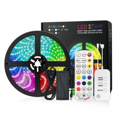 Waterproof LED Light Strip 5050RGB Music Light Strip 5M 150 Light Bluetooth 24 Key Colorful Light Strip