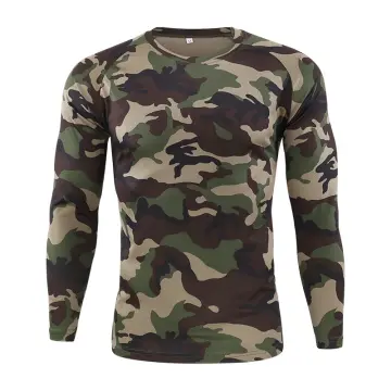 Mens Army Tactical Shirt Combat Quick Drying Long Sleeve Military Casual  Hiking