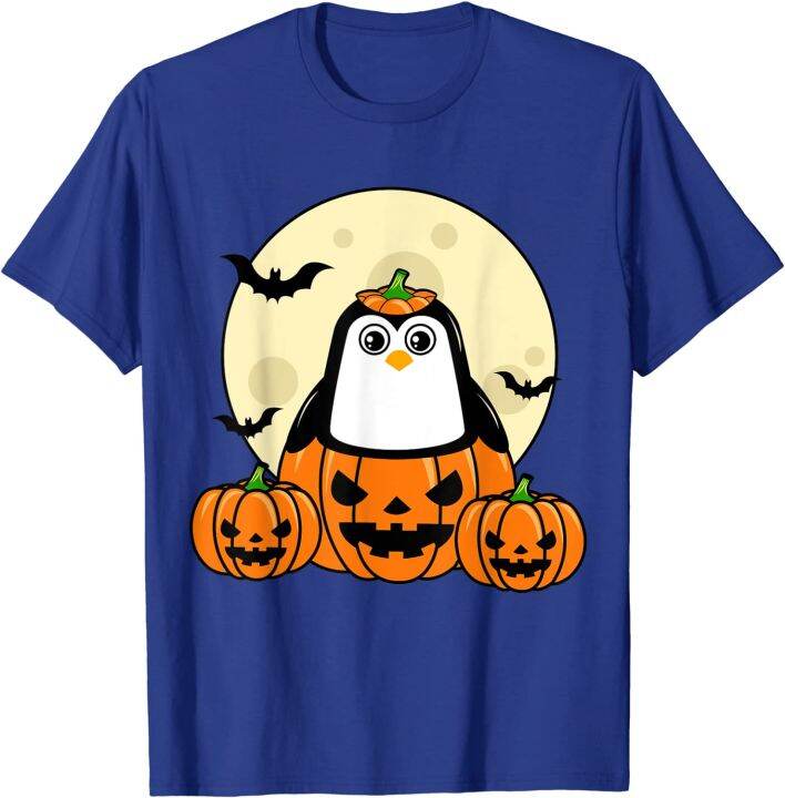 penguin-pumpkin-moon-bats-costume-cute-easy-halloween-gift-t-shirt-cotton-fitness-tight-tees-plain-men-top-t-shirts-fashionable