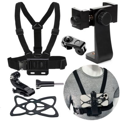 Phone Holder Chest Strap Mount Belt For Mobile Clip 360 Chest Strap For Gopro Hero 10 9 8 DJI Action Camera Accessories Sports