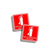 【 Cw】2 X เครื่องดับเพลิงสร้างสรรค์บนกระดานสติกเกอร์ติดรถยนต์คำเตือน PVC Decal,10Cm * 10Cmhot
