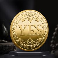 【CC】☒  1Pc Diameter 4cm Coin YES or NO Make Decision Commemorative Badge Sided Embossed Plating Collection Coins