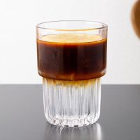 Glass Cold Coffee Cup Sword Pattern Latte Glass Milk Lemon Juice Cup Drinking Coffee Mug Juice Cold Drink Glass Cup