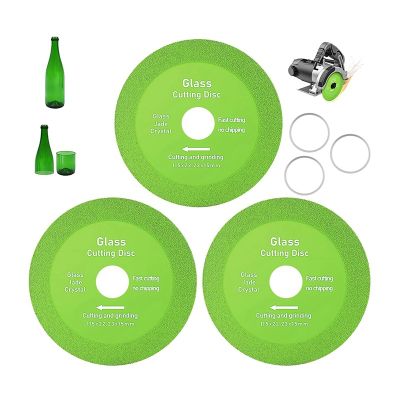 4.5in Glass Cutting Disc for Angle Grinder,3PCS Diamond Cutting Disc,with Annular Ceramic Diamond Saw Blade Wheel