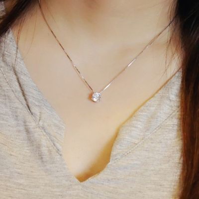 ஐ✣☸ 925 sterling silver Simple zircon sexy Clavicle necklace Simple women Jewelry
