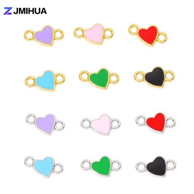 30pcs Enamel Connectors Mini Sweet Heart Charms For Jewelry Making Findings Accessories DIY Handmade Women Bracelets Necklaces DIY accessories and oth