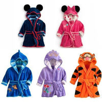 Cartoon Childrens Bathrobes Kids Robe Flannel Child Boys Girls Robes Lovely Animal Hooded Bath Robes Long Sleeve Baby Bathrobe