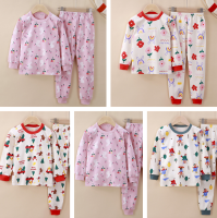 TINGQI Korean Style 2-12Y Baby Kid Clothing Set Pyjamas Soft Cotton Shirt + Pants Big Child Boy Girl Kids Pink Flower Print Clothes Pajamas Outfits Suit