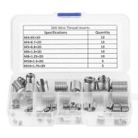 60Pcs M3 M4 M5 M6 M8 M10 M12 304 Stainless Steel Thread Repair Insert Kit