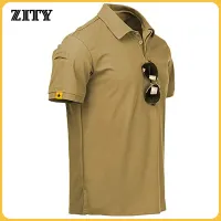 ZITY Mens Polo Shirt Short Sleeve Sports Golf Tennis T-Shirt Men Tee High Quality Brand Polos Tactical Military Lapel T Shirt SMTR004
