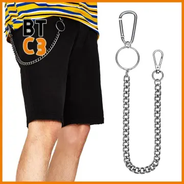 Punk Alloy Pants Trouser Chain Unisex Key Chain Padlock Ring Wallet  Keychain Jeans Hip-hop Trendy Accessories