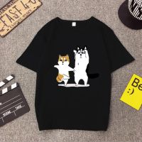 Cute Dancing Dogs Print T Shirt Women Spring Summer Short Sleeve O Neck Cotton Women Tshirt Tops Casual Women T-shirt  P2ME