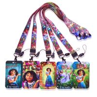 Disney Encanto Card Holders lanyards Women Card Case Neck Strap ID Badge Holder Girl Business Cardholder Retractable Clip Card Holders