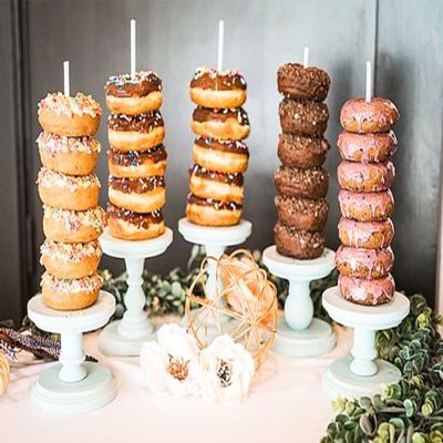 hotx【DT】 Wood Donuts Wall Holds Dessert Wedding Decoration Table Holder  Baby Shower Kids Birthday Supplies