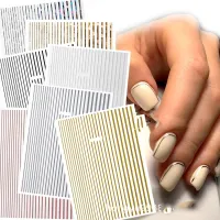 1 Pc Nail Strip Stickers Black/Gold/Rose Gold/Silver Metal Strip Tape Nail Art Adhesive DIY Foil Tips Nail Sticker Decals NK11 Adhesives Tape