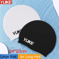 YUKE Solid Silicone Swimming Cap Large Size for Long Hair Big Hear Women Men Children Waterproof Ears Protective Girls Swim Caps