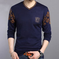 利Mens Sweaters 2021 Autumn New Mens Thin Knit Sweaters Korean Fashion V-neck Bottoming T-shirt