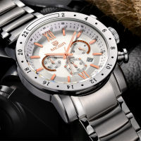 MEGIR Luxury Men S Business นาฬิกา Chronograph กันน้ำสแตนเลสนาฬิกาควอตซ์ปฏิทินชายนาฬิกา Reloj Hombre 3008