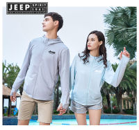 JEEP SPIRIT 1941 ESTD เสื้อผ้าป้องกันแดดระบายอากาศได้เบาและบางสำหรับผู้ชายและผู้หญิงเสื้อผ้ากันแดดกลางแจ้งลำลองสำหรับคู่รัก