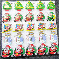 50PC Flash LED Deer Snowmen เข็มกลัด Pin Light Santa Claus Badge เด็กของเล่นของขวัญ Glow Tree ตกแต่งคริสต์มาส2023 Navidad