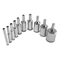 10Pcs Diamond Coated Core Hole Saw Drill Bit Set Tools Glass Drill Hole Opener For Tiles Glass Ceramic