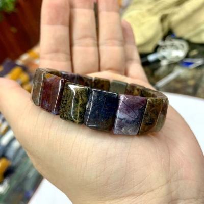 สร้อยข้อมือลูกปัดหิน Pietersite สร้อยคออัญมณีธรรมชาติสร้อยข้อมือสำหรับผู้หญิงสำหรับ