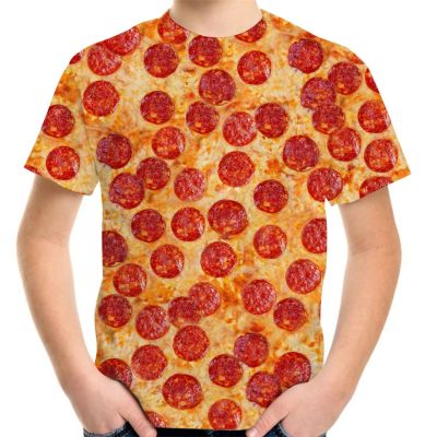 Family Fashion Fast Food Bacon Pizza 3D Printed T-Shirt For Boys Girl Summer 4-20Y Children Teen Funny Birthday Clothes T Shirts