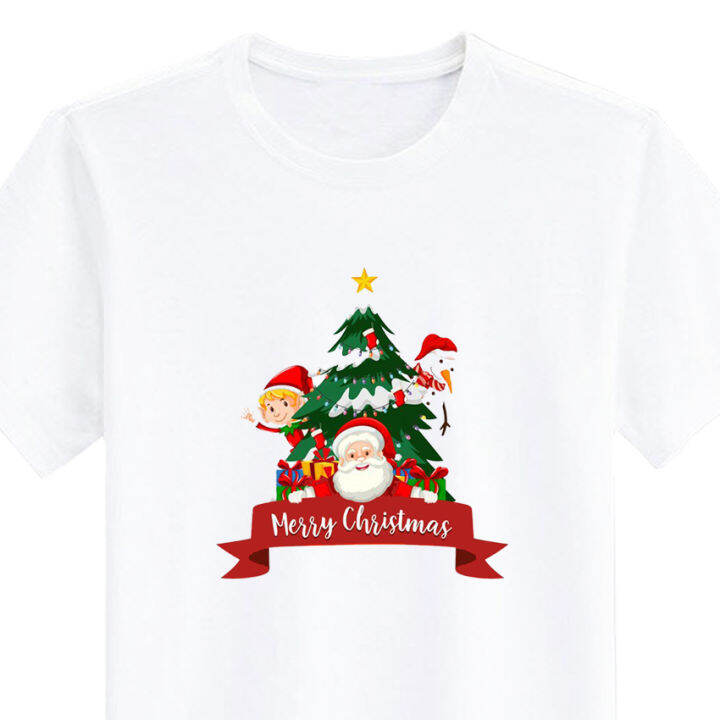 เสื้อยืด-สกรีน-merry-christmas-คริสมาสต์-เสื้อปีใหม่-สีขาว-เสื้อผ้าหนา-นุ่ม-ใส่สบาย-ได้ทั้งผู้ชาย-และผู้หญิง-no-0203