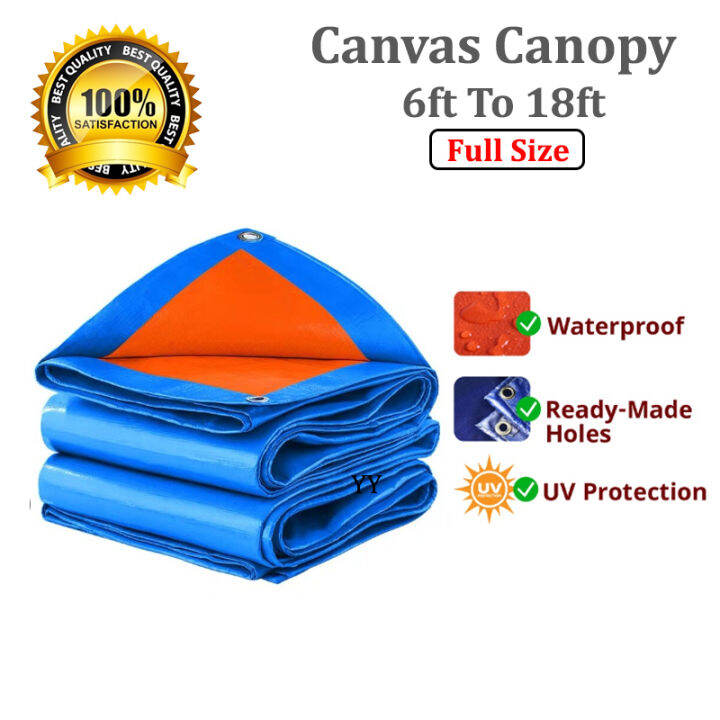 YY DiY Canvas Canopy 6ft 7ft 8ft 9ft Blue Orange Kanvas Khemah Kolam ...