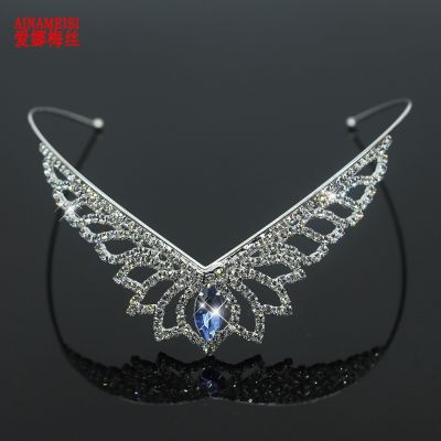 【CW】 AINAMEISI Rhinestone Flowers Wedding Bridal Crowns Headband Fashion Hair Ornament Jewelry