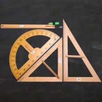 Solid wood teacher triangle board ruler protractor blackboard multi-purpose compass 50cm triangle ruler set large teaching aids