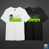 เสื้อยืดเกมเมอร์ แขนสั้น คอกลม ลาย Gamer ผ้า Cotton 100% เกรดพรีเมี่ยม แบรนด์ Glisten Game