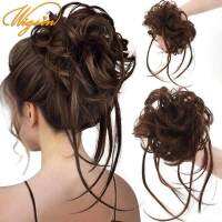 สังเคราะห์ยุ่ง Bun ชิ้นผมยาว Donut Chignon Updo Scrunchies ผมปลอม Wavy Wrap ผมยืดหยุ่นสำหรับผู้หญิง Ubeauty