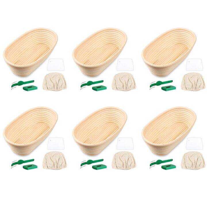 24x Oval Bread Proofing Basket, Handmade Bread Proofing Basket
