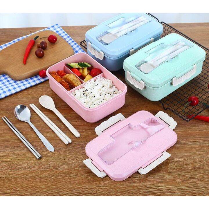 Bento Box and Lunch Box With Spoon and Chopsticks Microwaveable | Lazada PH