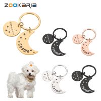 ✟₪✱ Pet ID Tags Moon Pet Dog Cat Collar Accessories Anti-lost Dogs Name Tags Personalized ID Tag Pendant Customized Free Engraved