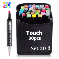 ปากกาเมจิก ไฮไลท์ 2in1 ชุด 30 สี ชุดปากกามาร์คเกอร์ ปากกาสีน้ำ Touch Copic Markers สีเข้มสดใส