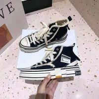 ✓  High help female in 2022 the new canvas shoes joker ins tide loafers ulzzang beggar thick bottom vulcanization sandals