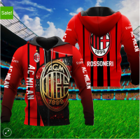 AC Milan Rossoneri golden color logo 3D Hoodie