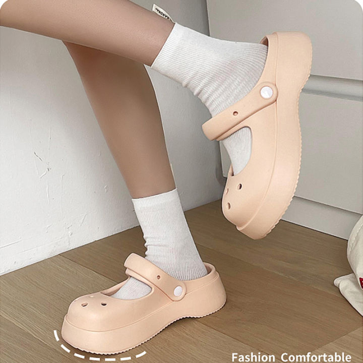 ส่งจากไทย-รองเท้าหัวโต-รองเท้าแตะแฟชั่นผู้หญิง-รองเท้าพื้นนุ่ม-กันลื่นสวมใส่สบาย