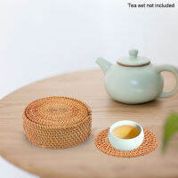 6pcsset Decoration Padding Bowl Pad For Drinks Heat Insulation Rustic Kitchen Round Accessories Table Woven Rattan Coaster