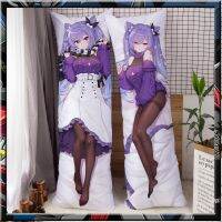 2D อะนิเมะเกมญี่ปุ่น Dakimakura ปก Kawaii Keqing กอดร่างกายหมอน Genshin ผลกระทบ Almohada สาวเซ็กซี่หมอน Waifu 180X60